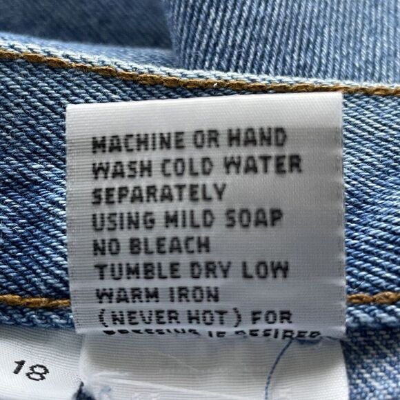 ZanaDi Jeans Womens 18 Flare Bell Bottoms Hippie Raw Hem Hearts VTG Y2K - Picture 10 of 10